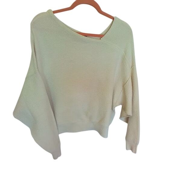Free People Cream Oversized Slouchy Knit Sweater Women’s Small - Picture 1 of 3